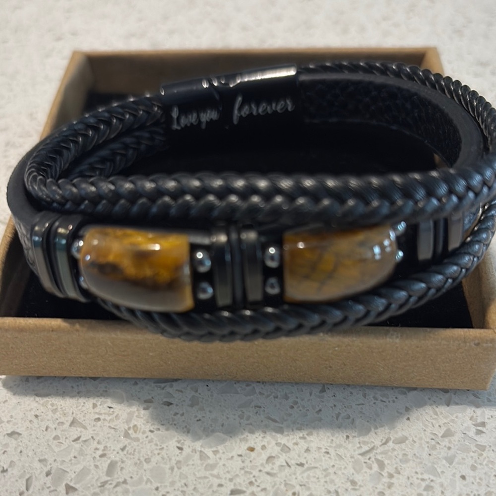 Black and Brown Braided Bracelet